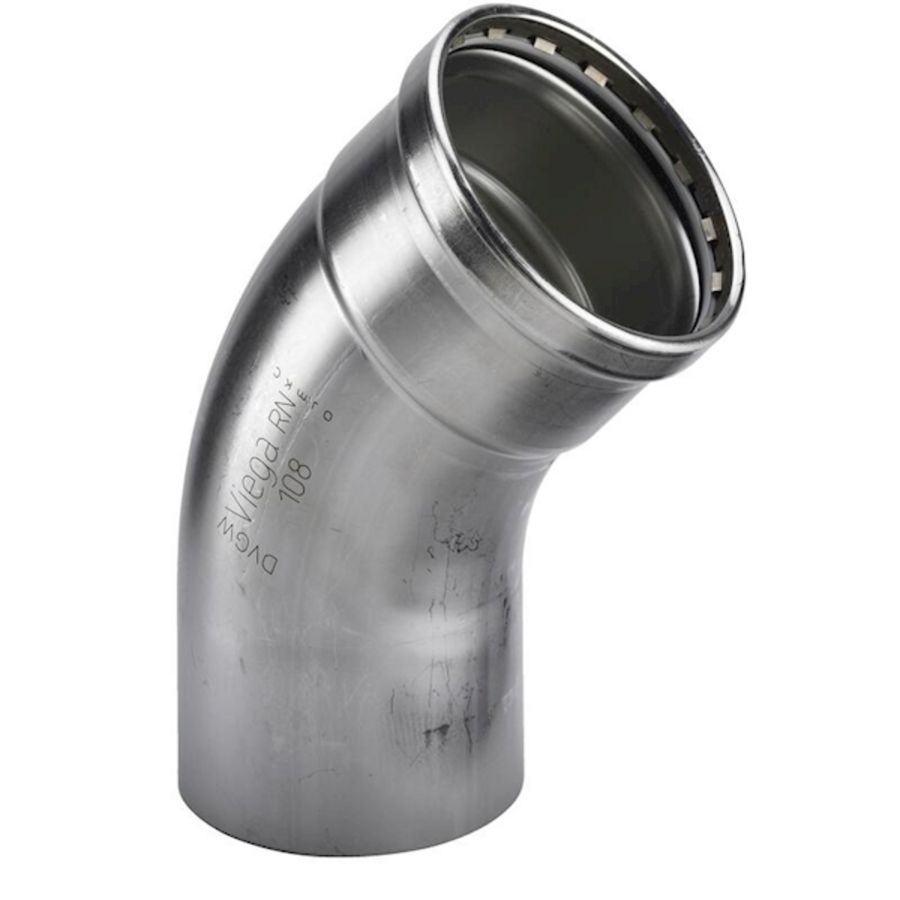 Insteekbocht 45° SANPRESS Inox XL spie x persaansluiting 64mm