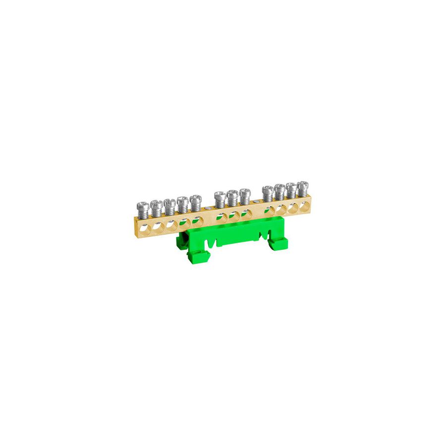 Aansluitblok onbedekt DIN rail clip groen/geel 7x10mm