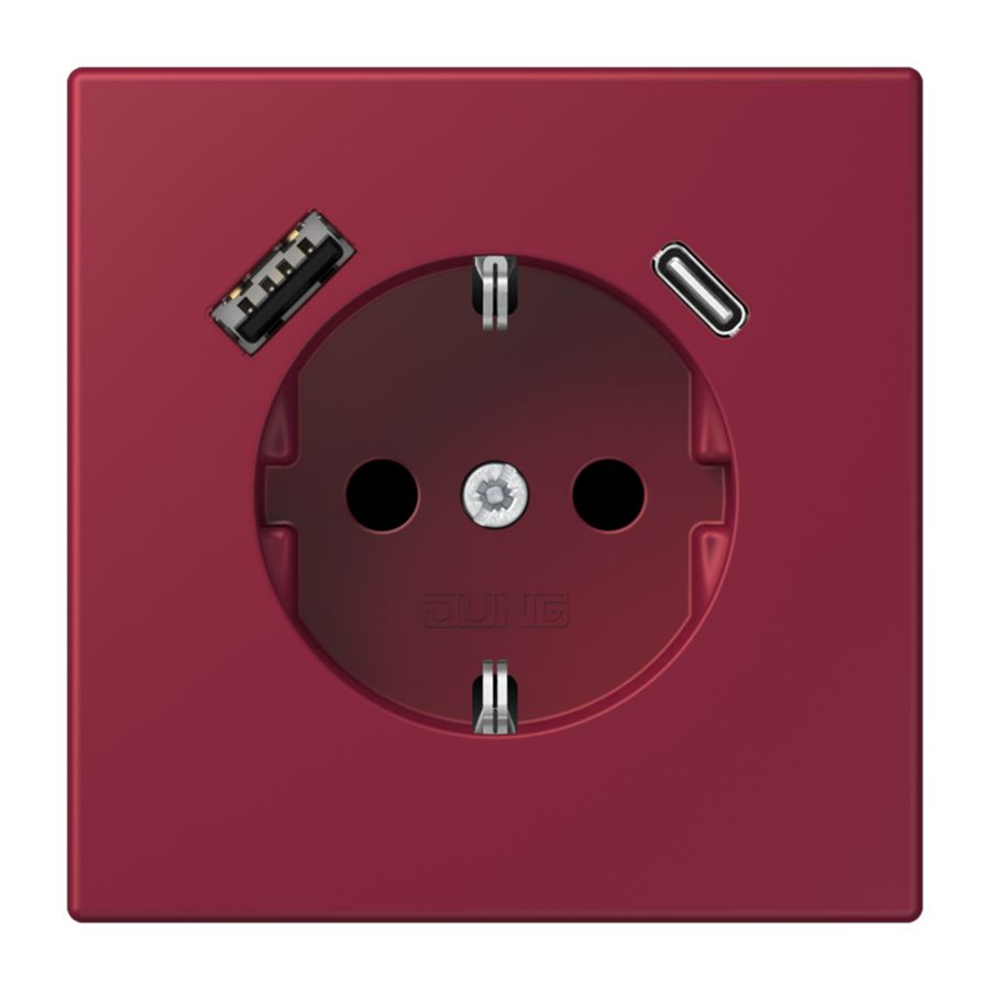 Wandcontactdoos met R/A + lader USB A+C Saf+ LC4320M