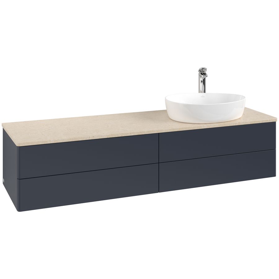 Wastafelonderkast Antao 1600x360x500mm Mid.Blue Matt Lacquer L27053HG