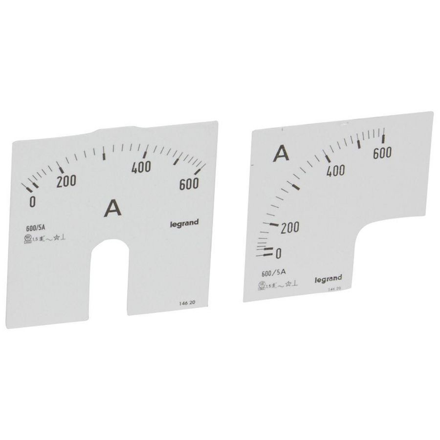 Schaalverdeling 0-600A inbouw Amperemeter