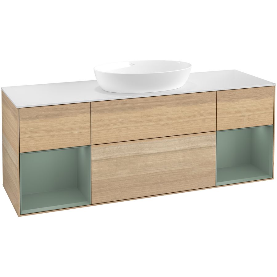 Wastafelonderkast Finion 1600x603x501mm Oak Veneer FD01GMPC