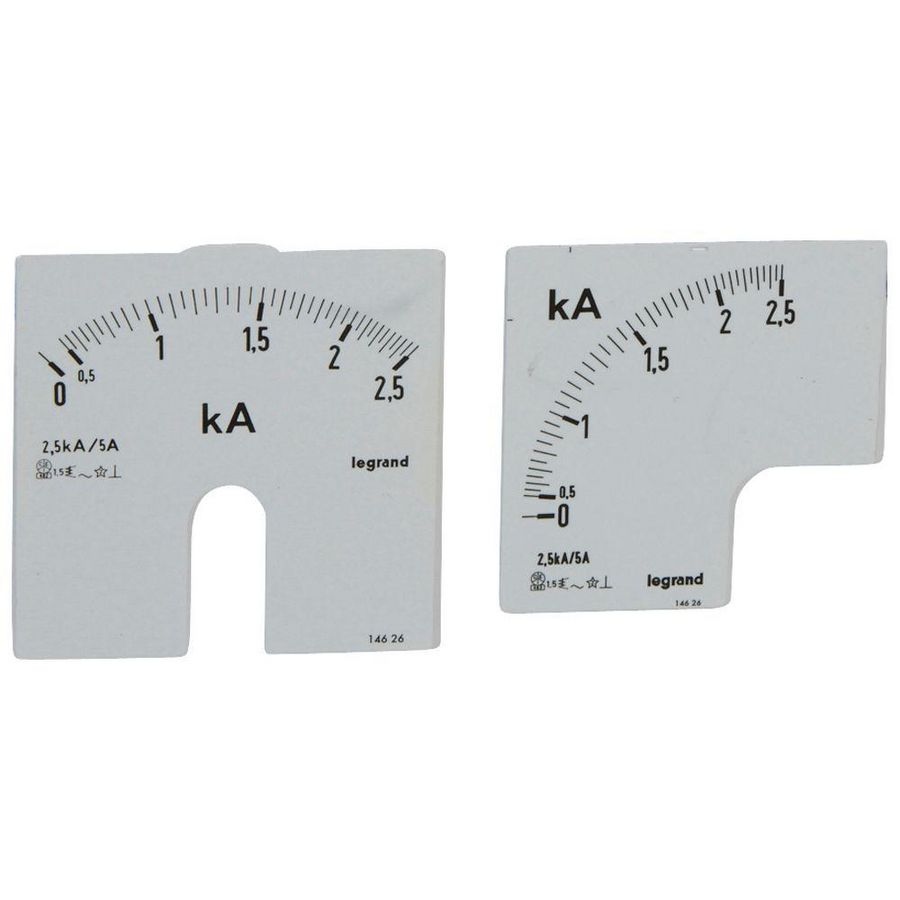 Schaalverdeling 0-2500 inbouw Amperemeter