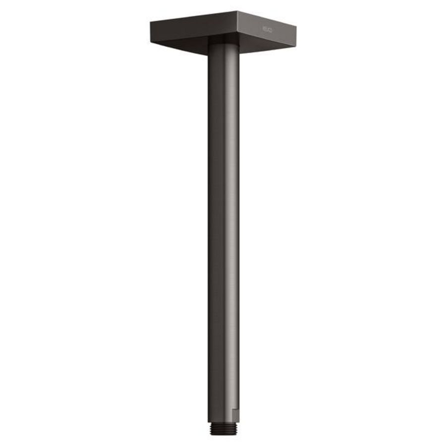 Douchearm plafOnd vierkant rozet 300mm titaanzwart geborsteld