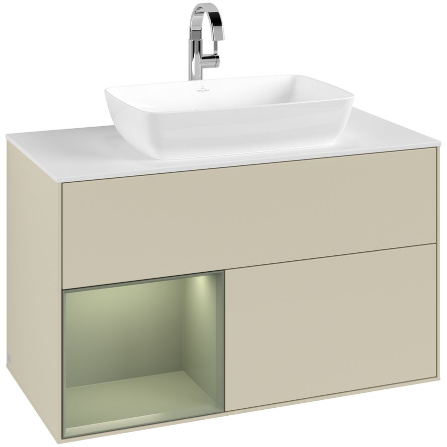 Wastafelonderkast Finion 1000x603x501mm S.Grey Matt Lacquer G771GMHJ