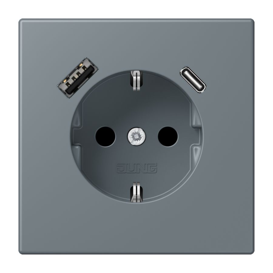Wandcontactdoos met R/A + lader USB A+C Saf+ LC4320H