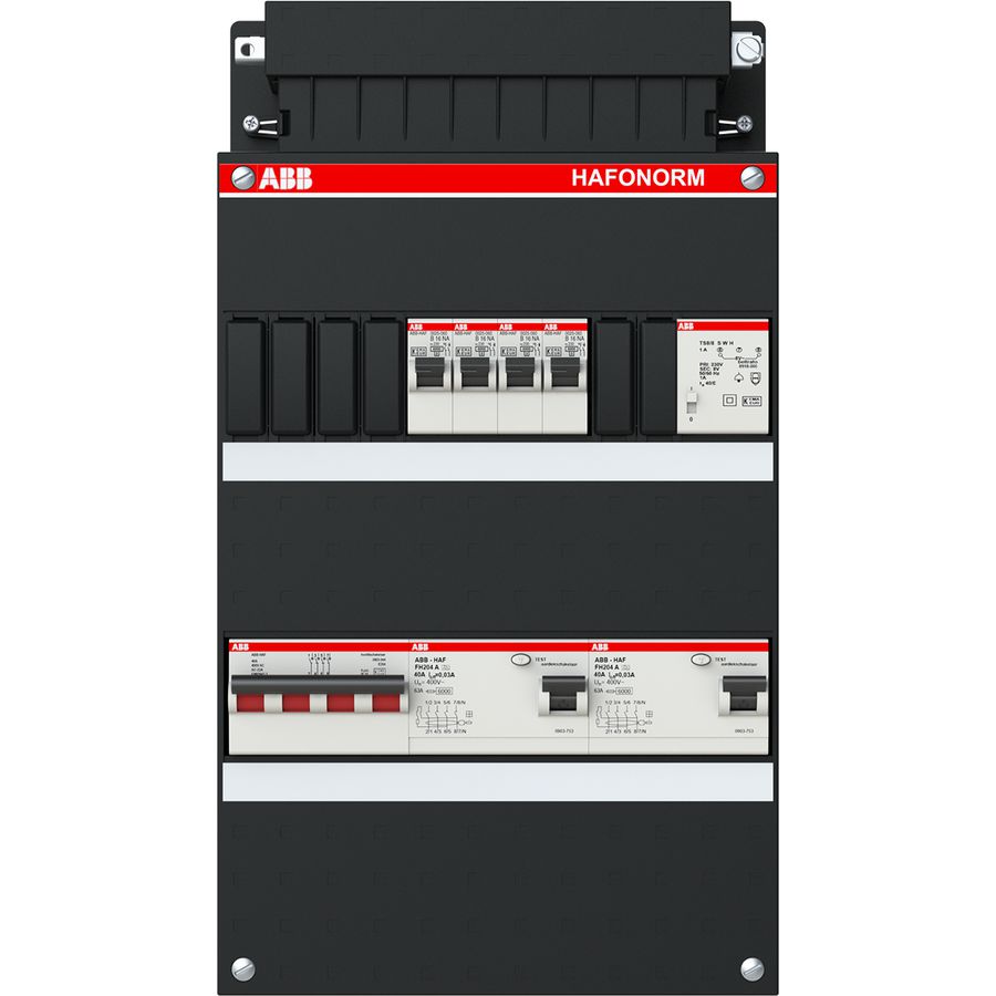 Installatiekast 4x achter 2x 30mA + T + HS 3-f