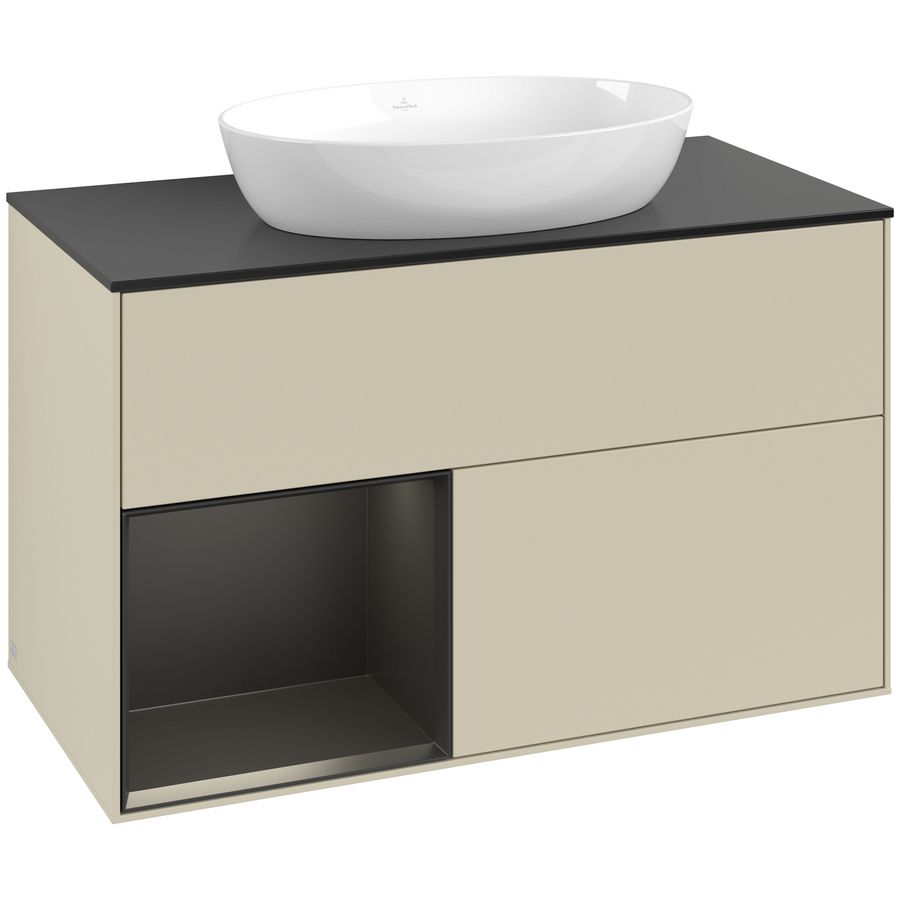 Wastafelonderkast Finion 1000x603x501mm S.Grey Matt Lacquer GA12PDHJ