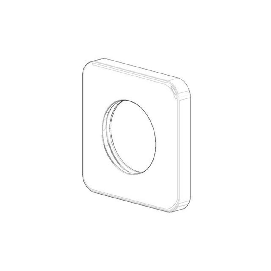 Rozet v. inbouwklep 64x64x10mm chr