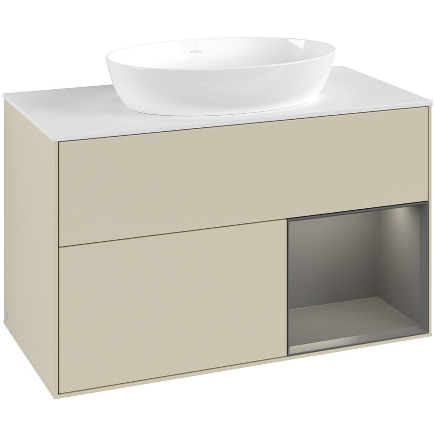 Wastafelonderkast Finion 1000x603x501mm S.Grey Matt Lacquer GA21GKHJ