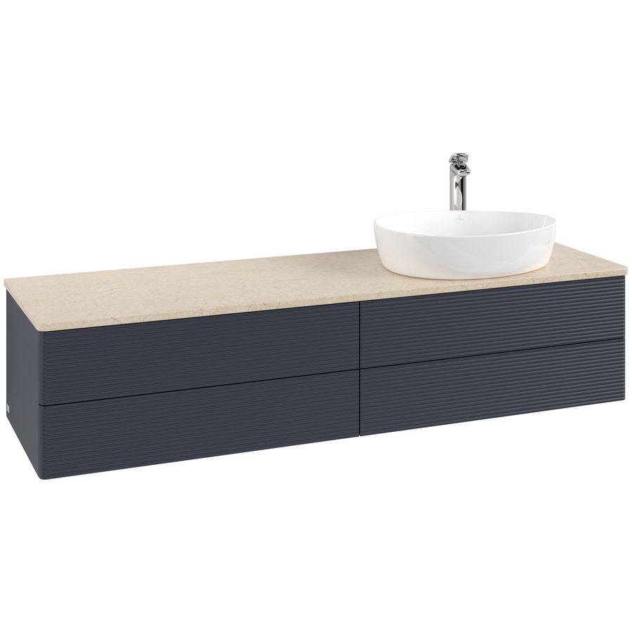 Wastafelonderkast Antao 1600x360x500mm Mid.Blue Matt Lacquer L27153HG