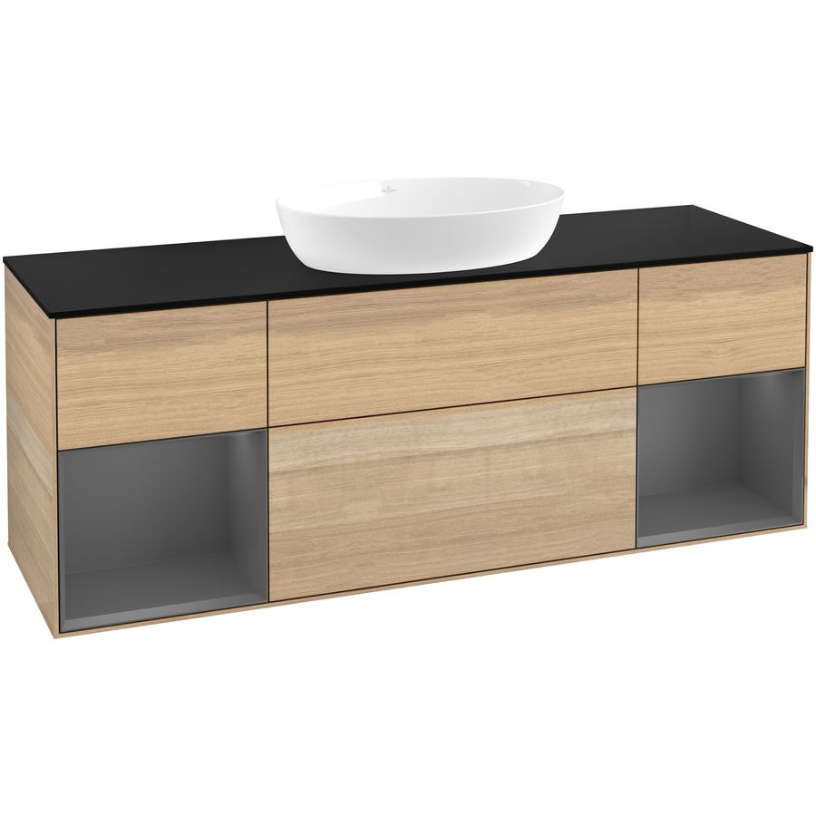 Wastafelonderkast Finion 1600x603x501mm Oak Veneer FD02GKPC