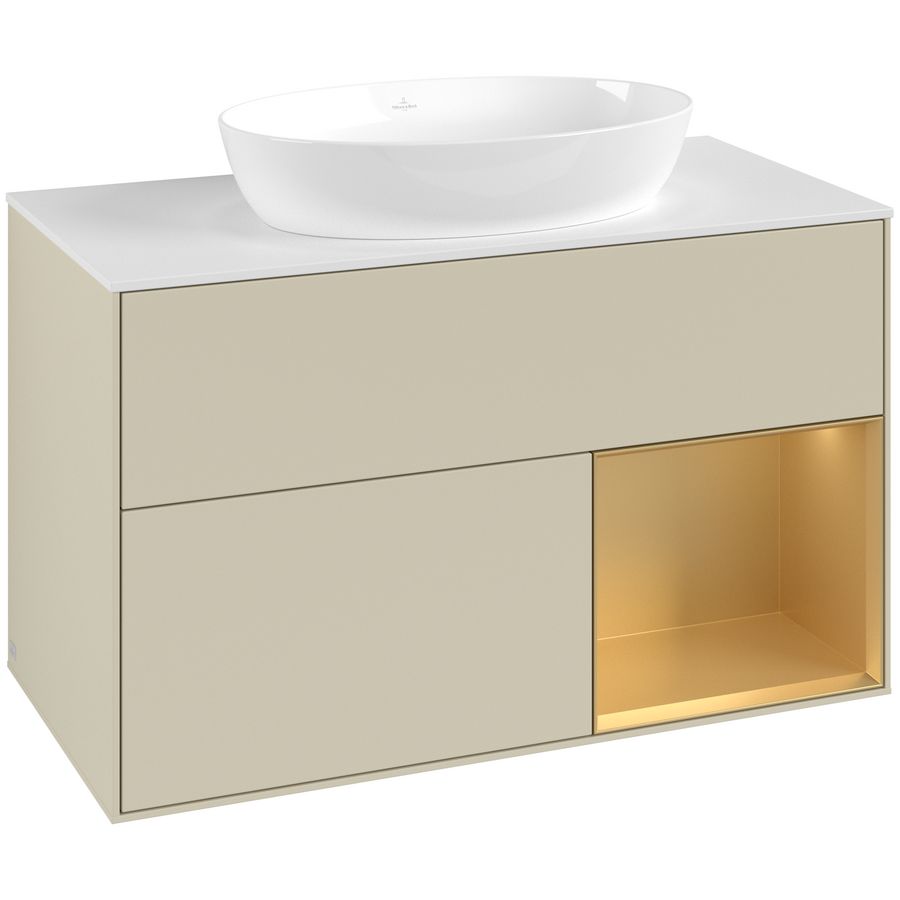 Wastafelonderkast Finion 1000x603x501mm S.Grey Matt Lacquer GA21HFHJ