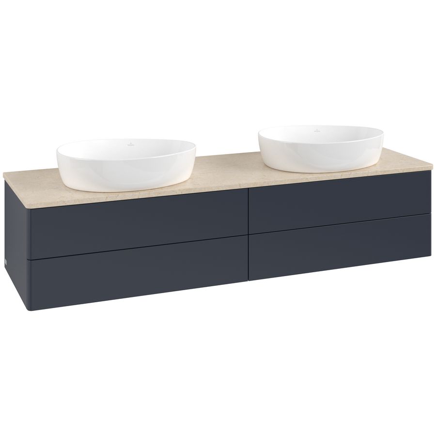 Wastafelonderkast Antao 1600x360x500mm Mid.Blue Matt Lacquer L28013HG