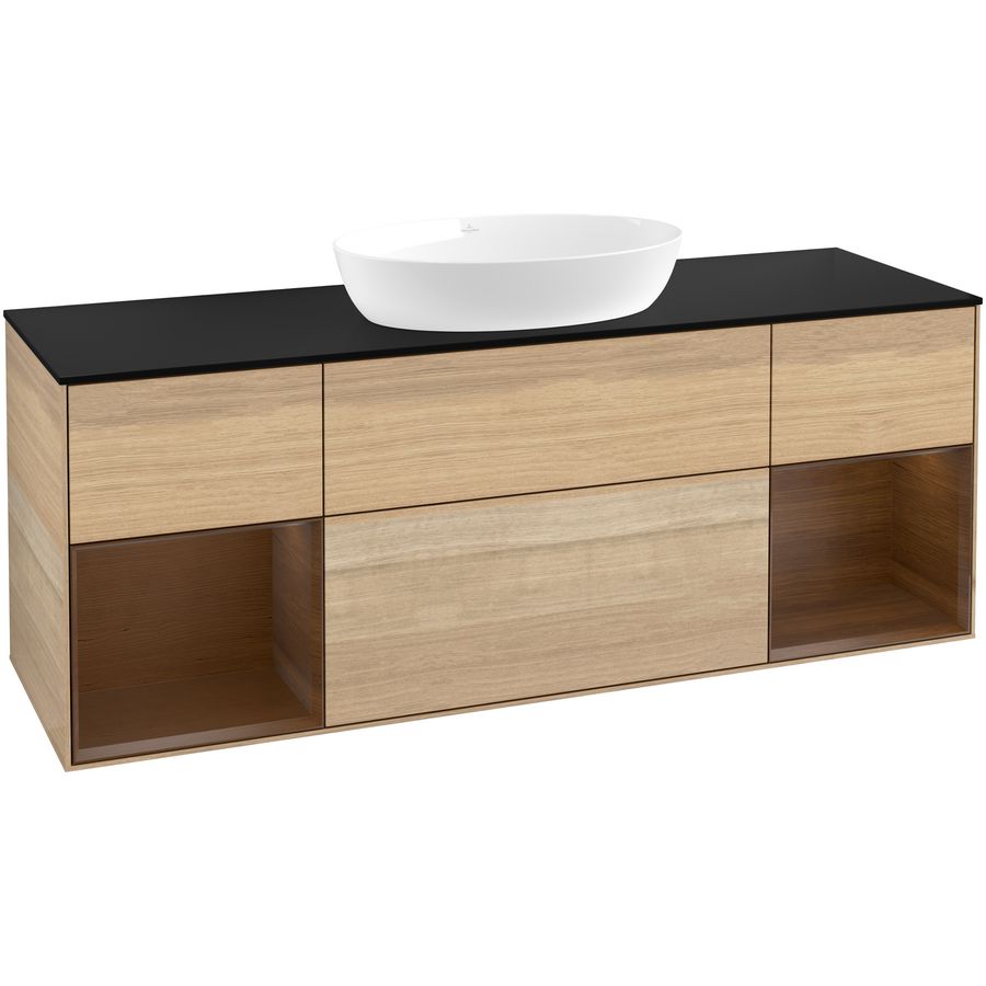Wastafelonderkast Finion 1600x603x501mm Oak Veneer FD02GNPC