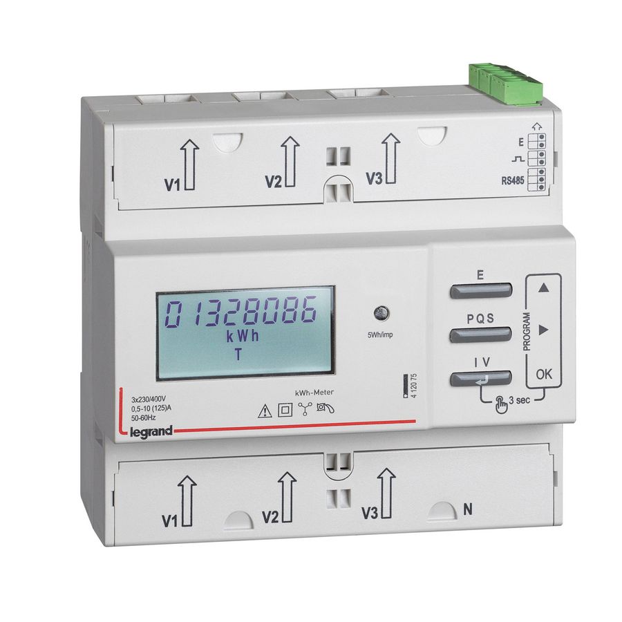 KWh-meter 3F 125A MID impulsen/RS485