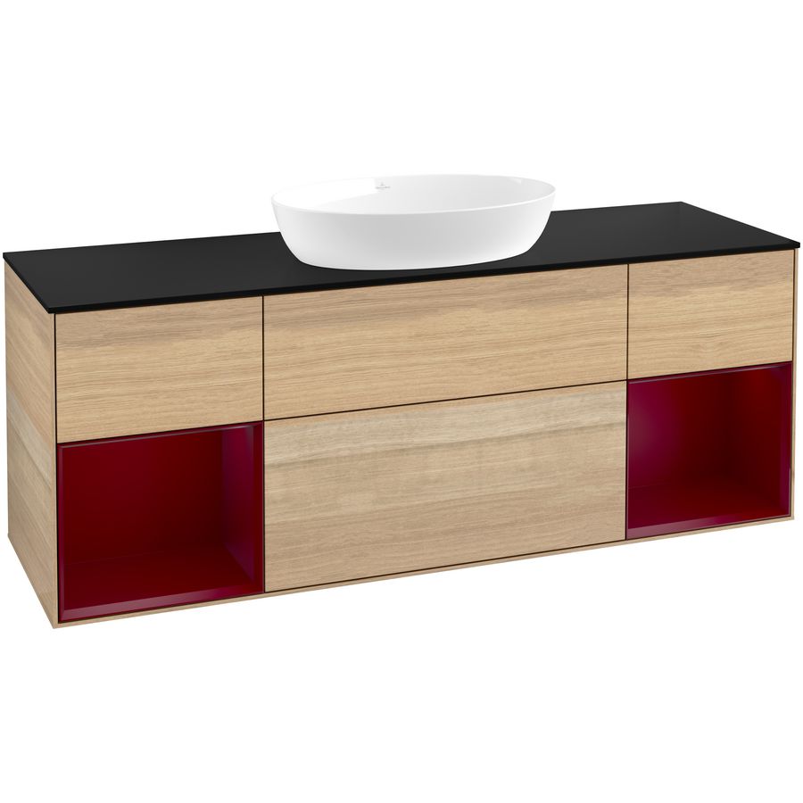 Wastafelonderkast Finion 1600x603x501mm Oak Veneer FD02HBPC
