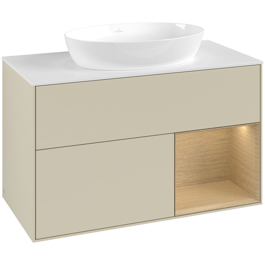 Wastafelonderkast Finion 1000x603x501mm S.Grey Matt Lacquer GA21PCHJ