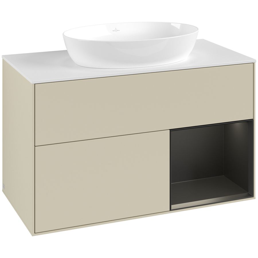 Wastafelonderkast Finion 1000x603x501mm S.Grey Matt Lacquer GA21PDHJ