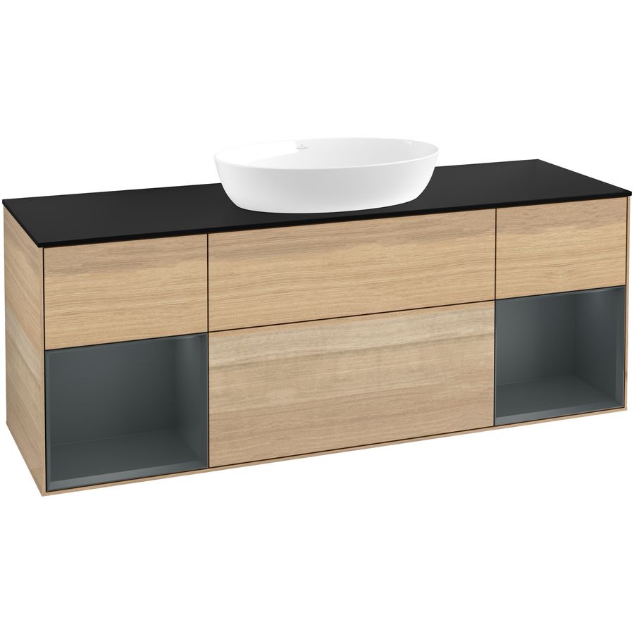 Wastafelonderkast Finion 1600x603x501mm Oak Veneer FD02HGPC