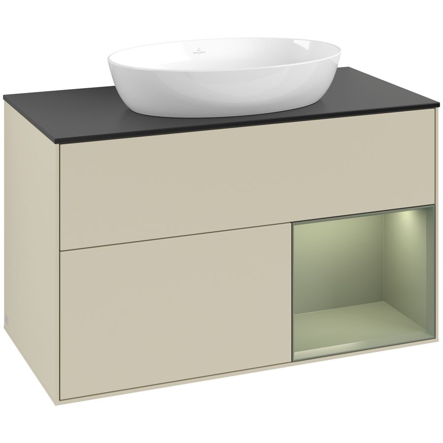 Wastafelonderkast Finion 1000x603x501mm S.Grey Matt Lacquer GA22GMHJ