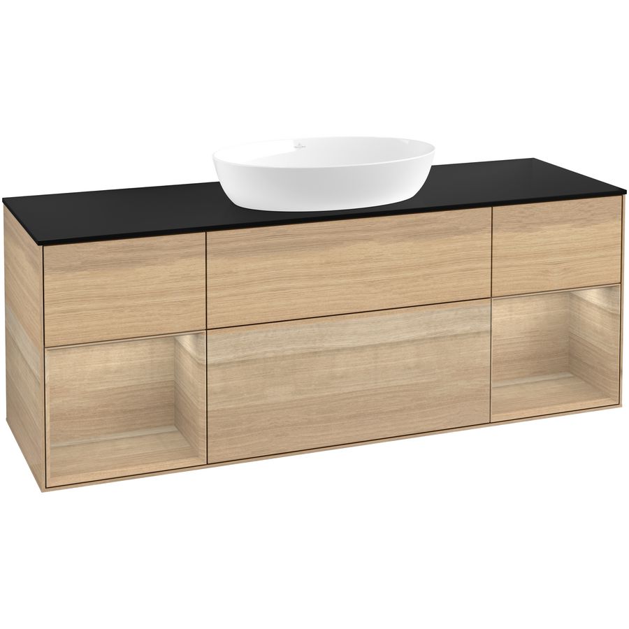 Wastafelonderkast Finion 1600x603x501mm Oak Veneer FD02PCPC
