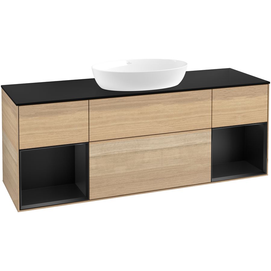 Wastafelonderkast Finion 1600x603x501mm Oak Veneer FD02PDPC