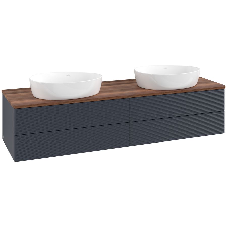 Wastafelonderkast Antao 1600x360x500mm Mid.Blue Matt Lacquer L28112HG