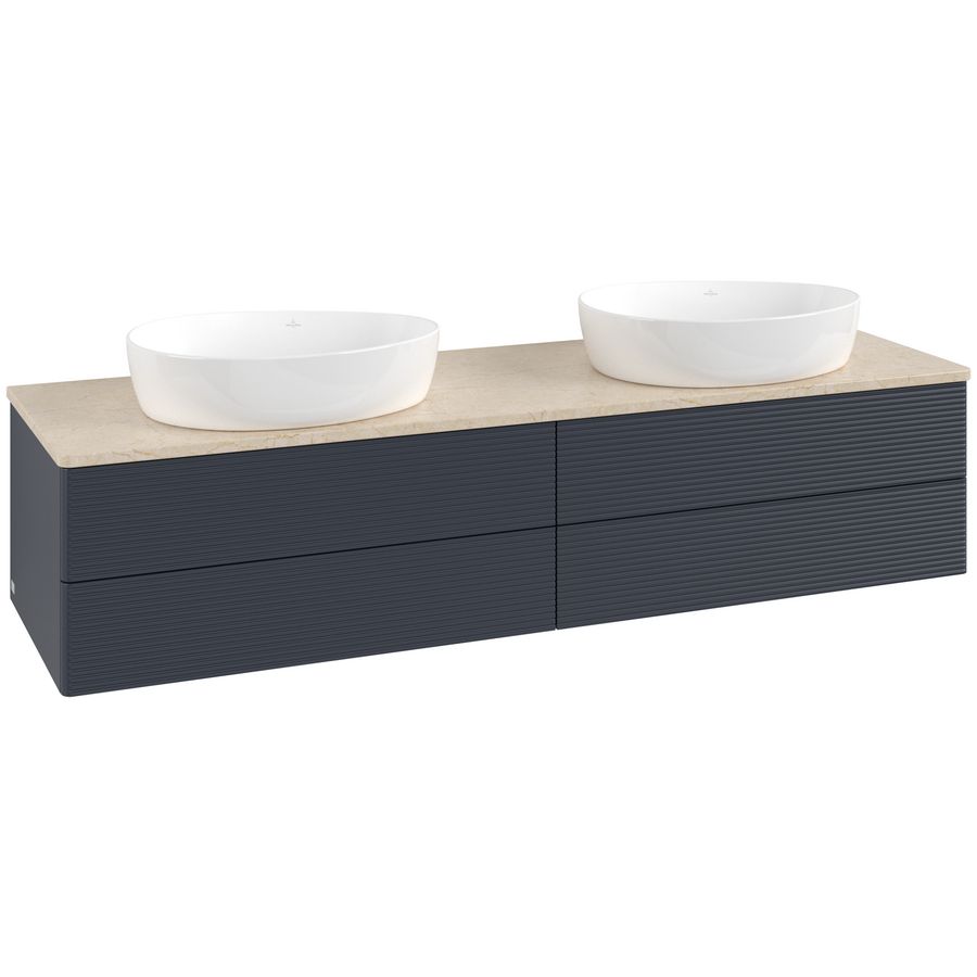 Wastafelonderkast Antao 1600x360x500mm Mid.Blue Matt Lacquer L28113HG