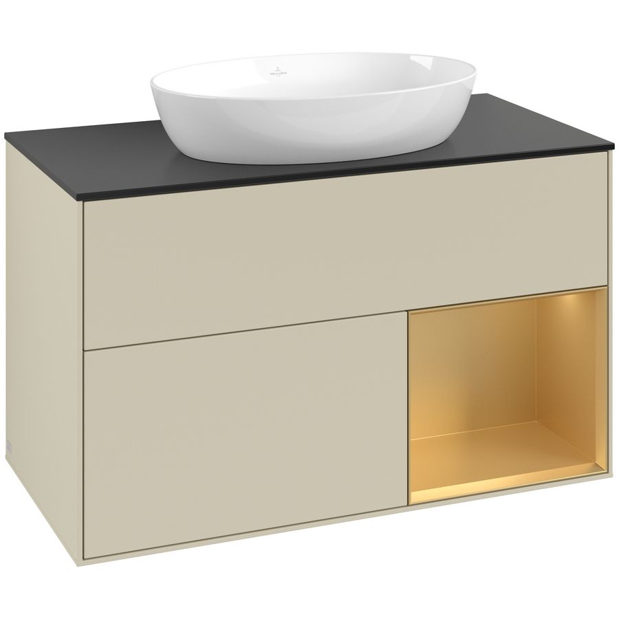 Wastafelonderkast Finion 1000x603x501mm S.Grey Matt Lacquer GA22HFHJ