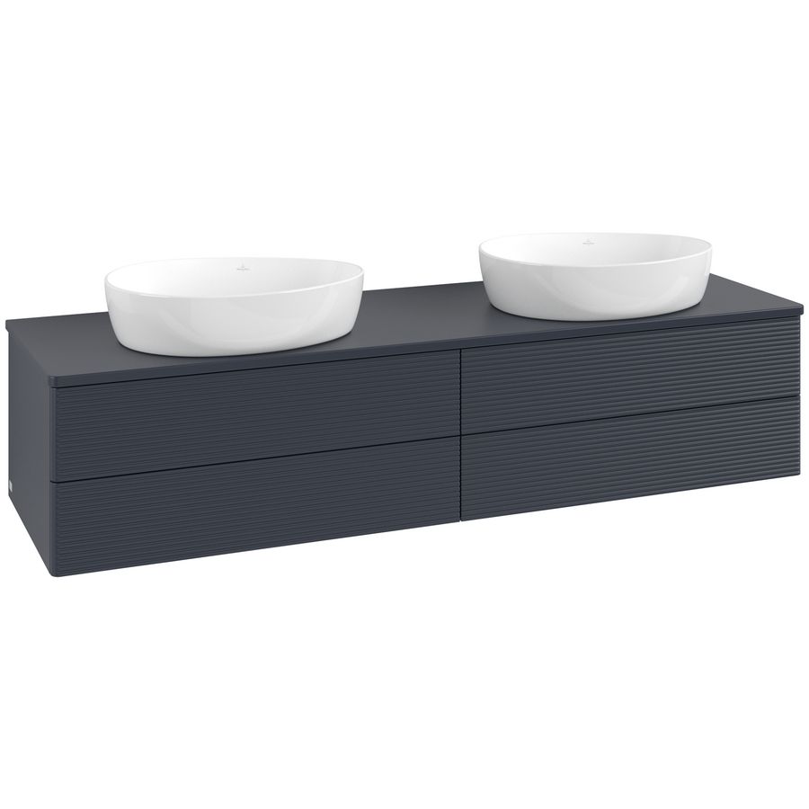 Wastafelonderkast Antao 1600x360x500mm Mid.Blue Matt Lacquer L28150HG