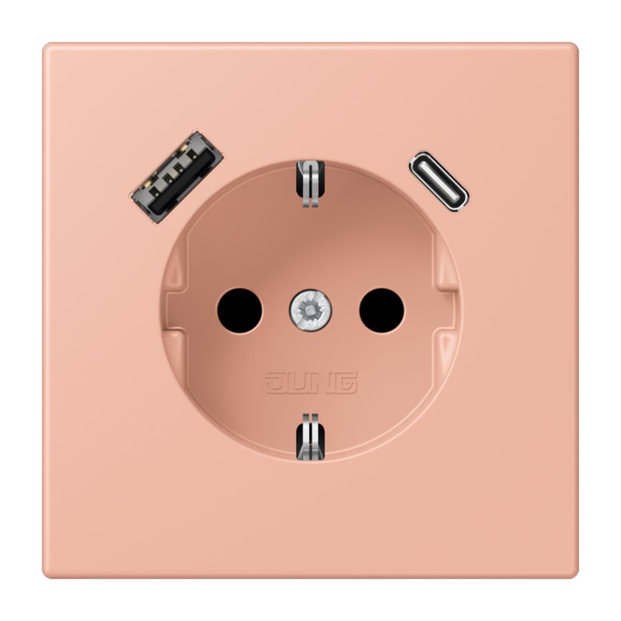 Wandcontactdoos met R/A + lader USB A+C Saf+ LC32102
