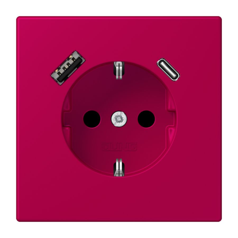 Wandcontactdoos met R/A + lader USB A+C Saf+ LC32101
