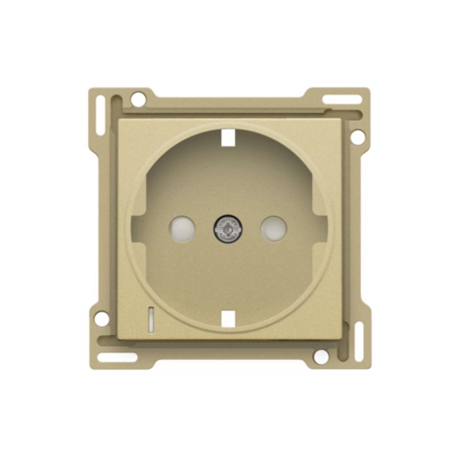 Afwerkingsset stopcontact randaarde besch/spanning gold