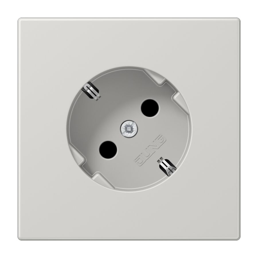 Wandcontactdoos lichtgrijs met R/A 45gr LS990 VVE=10