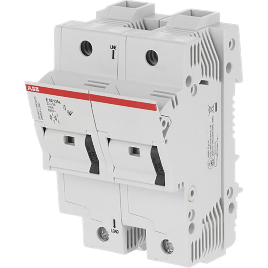 Zekeringhouder voor 22x58mm zekeringen 2p max 100A+indicato