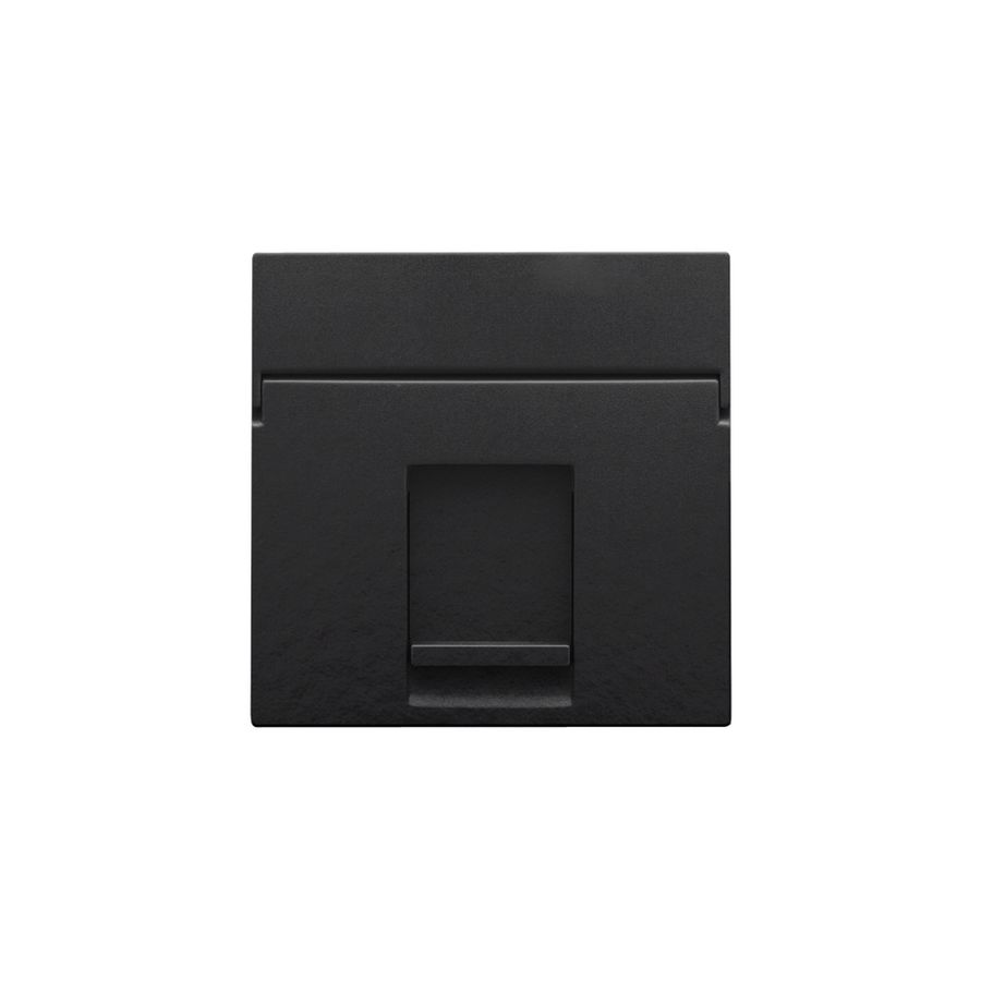 Centraalplaat data 1x RJ piano black coated