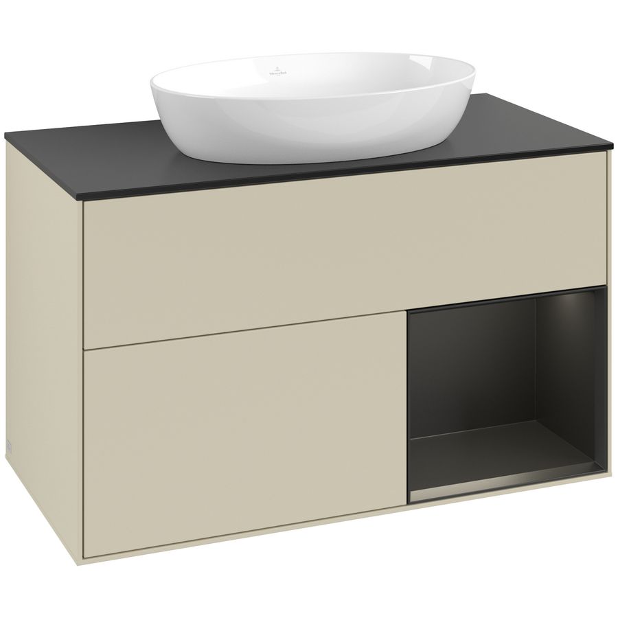 Wastafelonderkast Finion 1000x603x501mm S.Grey Matt Lacquer GA22PDHJ