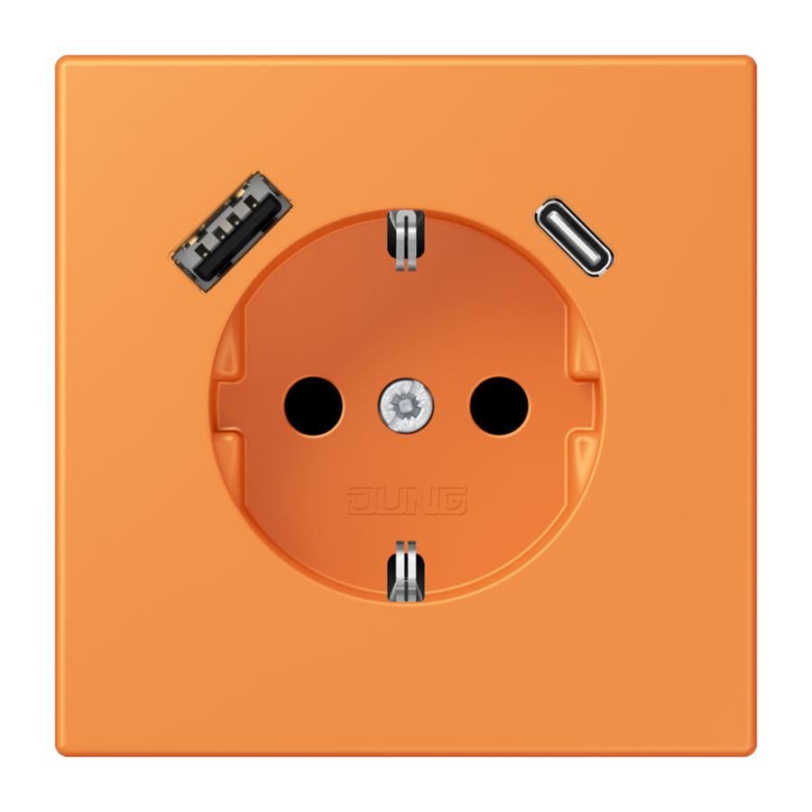 Wandcontactdoos met R/A + lader USB A+C Saf+ LC32081
