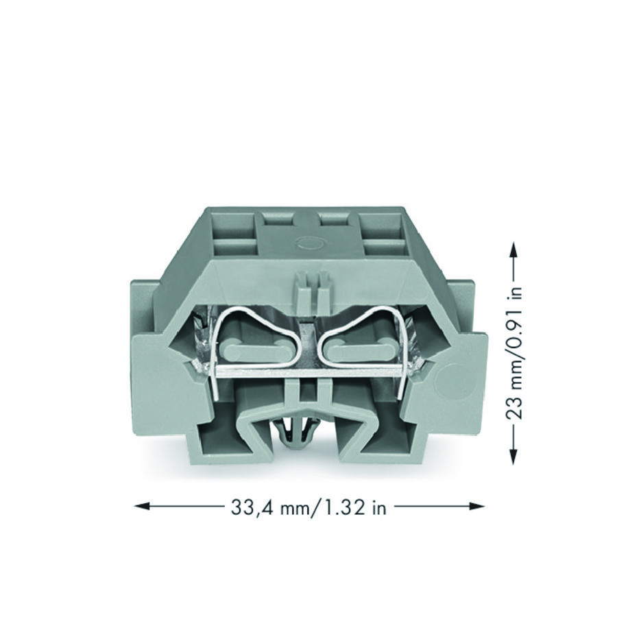 4-draads klem zonder knop +klikvoetje grijs 262-341 VVE=50