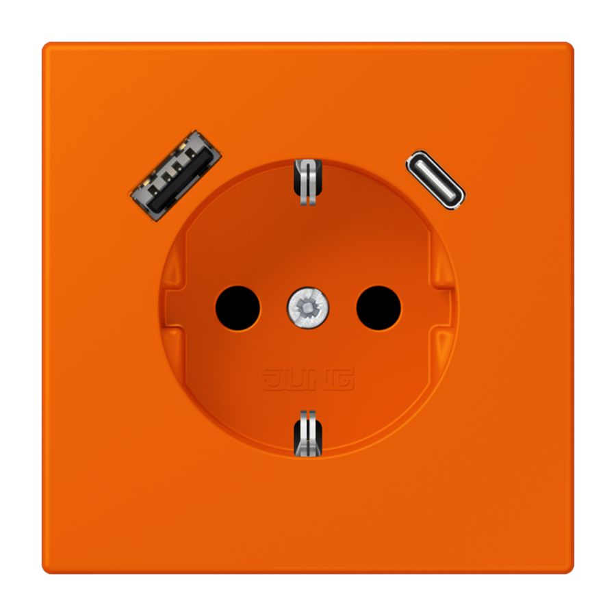 Wandcontactdoos met R/A + lader USB A+C Saf+ LC32080