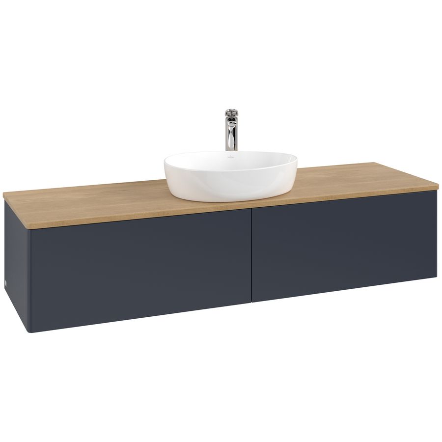 Wastafelonderkast Antao 1600x360x500mm Mid.Blue Matt Lacquer L36051HG