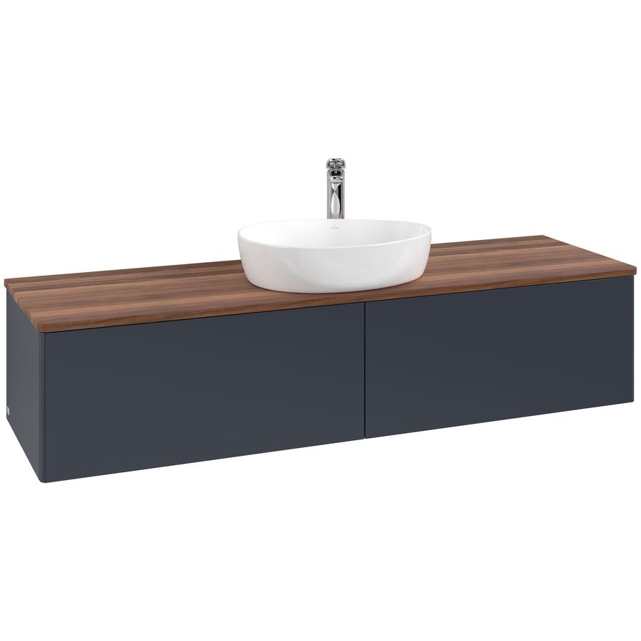 Wastafelonderkast Antao 1600x360x500mm Mid.Blue Matt Lacquer L36052HG