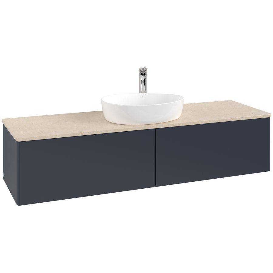Wastafelonderkast Antao 1600x360x500mm Mid.Blue Matt Lacquer L36053HG
