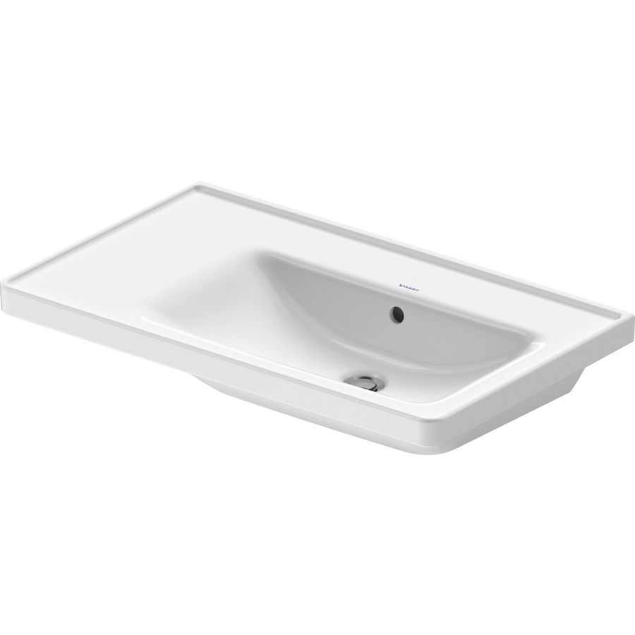 D-NEO #237080 wastafel 800mm wit zonder kraangat met overloop