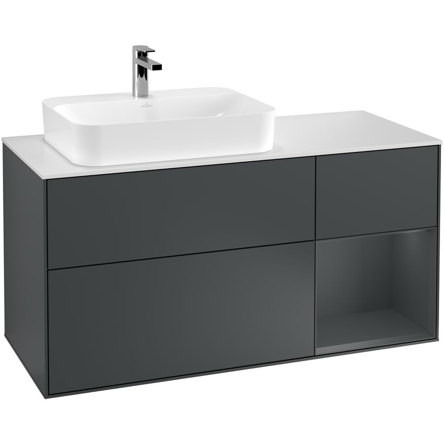 Wastafelonderkast Finion 1200x603x501mm Mid.Blue Matt Lacquer G401HGHG