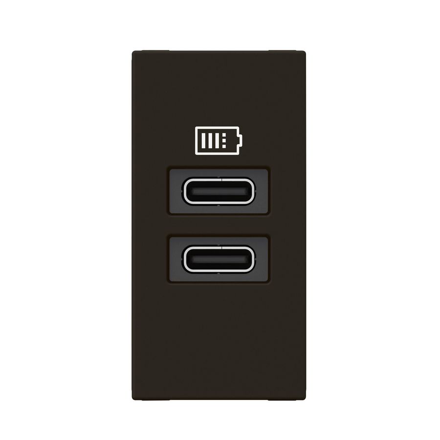 USB lader C + C 15W 1 module zwart Mosaic VVE=10