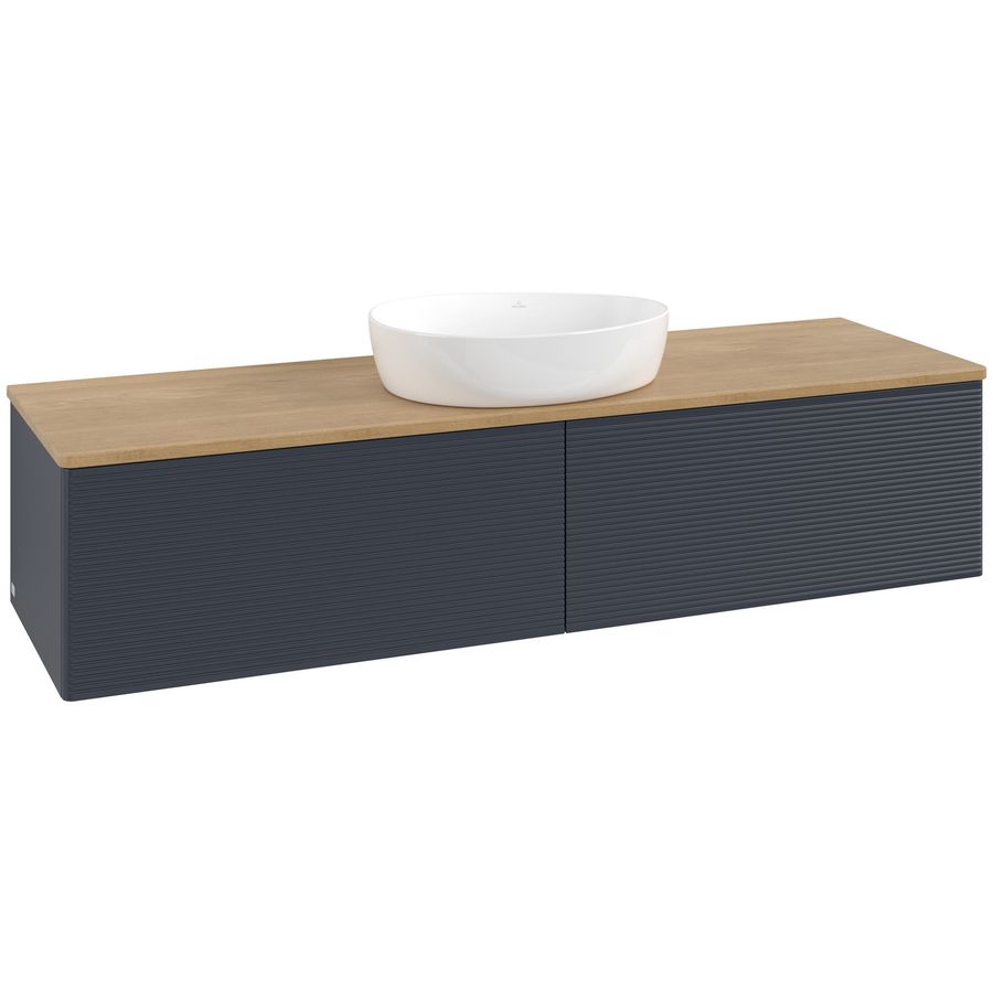 Wastafelonderkast Antao 1600x360x500mm Mid.Blue Matt Lacquer L36111HG