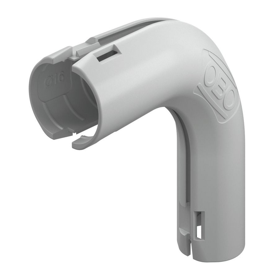 Quick-Pipe bocht 90° M16 licht grijs RAL7035 VVE=10