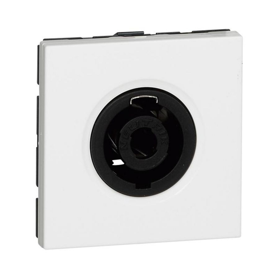 Speakon aansluiting 4 contacten audio 2 modulen wit Mosaic